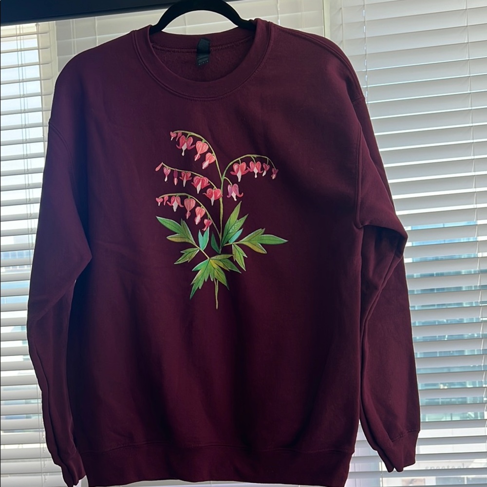 Floral Burgundy Women's Sweater